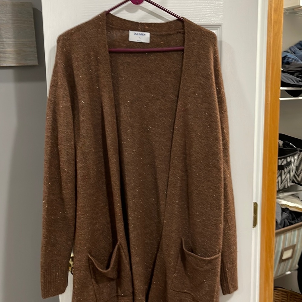Old navy brown long cardigan size XL